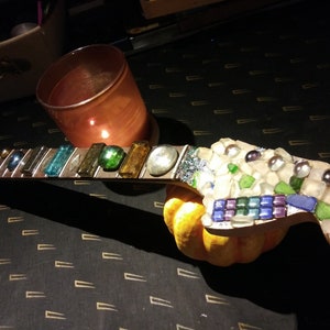 Hand Embellished Mosaic Guitar Neck Art Display