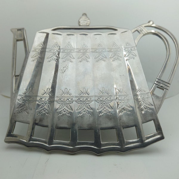 Vintage 1992 Godinger Silver Teapot Trivet