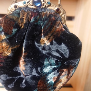 Bolso de mano vintage de terciopelo con diseño romántico para noche