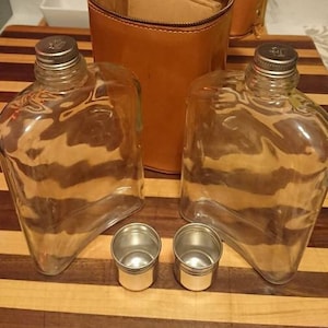 Vintage Glass Flask Set