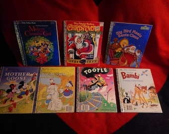 Seven (7x) Vintage Little Golden Books