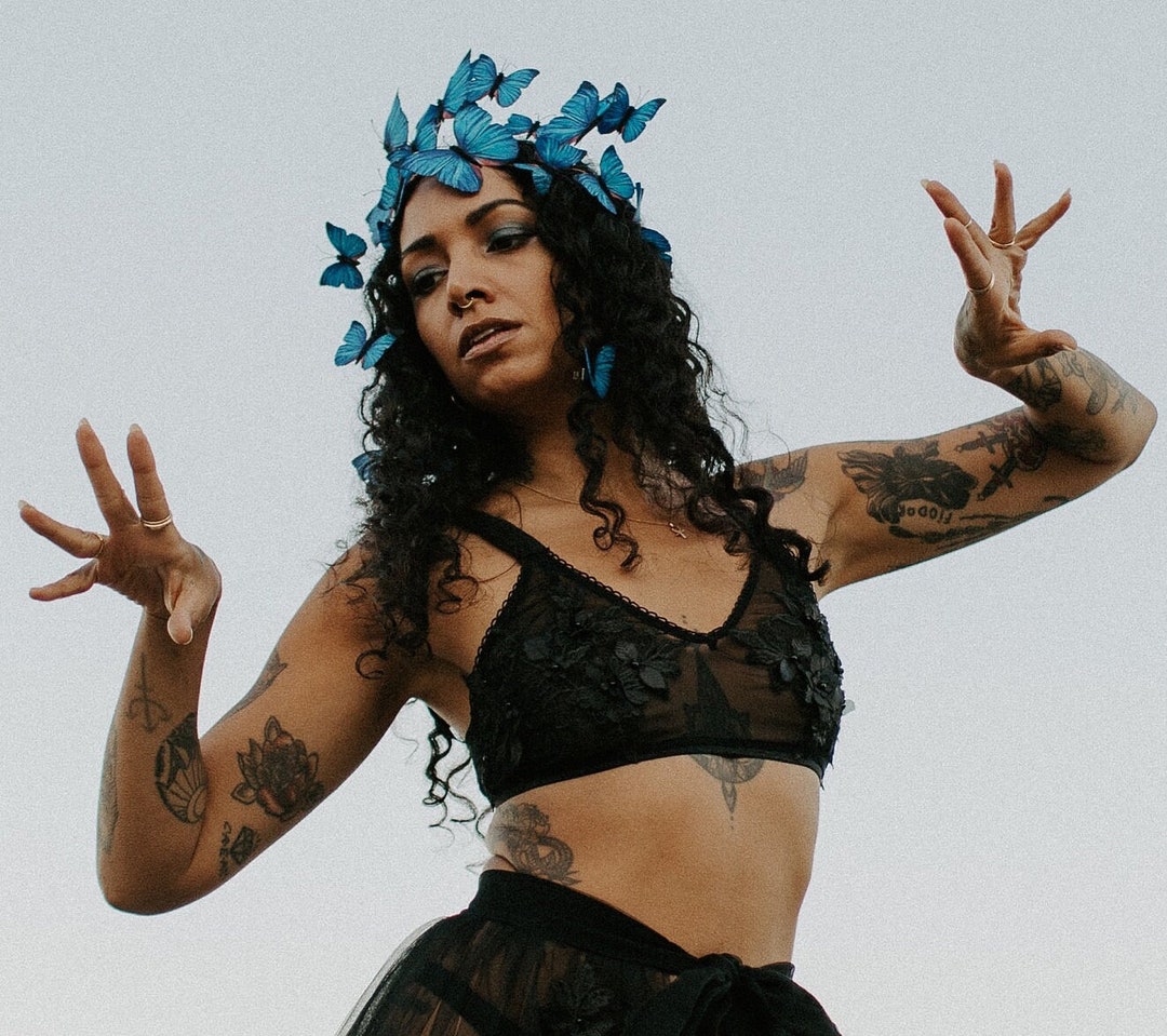 Women Artsy Flower Wireless Bra