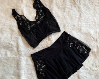 Pantalones cortos de mariposa, pantalones cortos acampanados de bambú