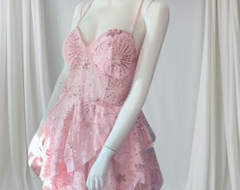 Vestido a medida, vestido con corpiño, vestido de hada, vestido caprichoso único