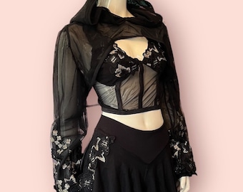 Bustier de mariposa, top de malla