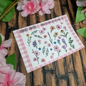 Cherry Blossom Colour tattoo decal set for dolls image 1