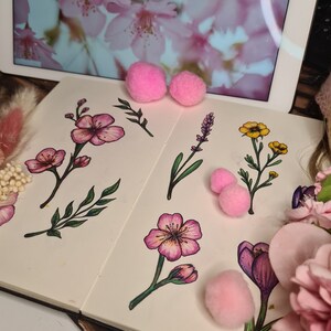 Cherry Blossom Colour tattoo decal set for dolls image 3