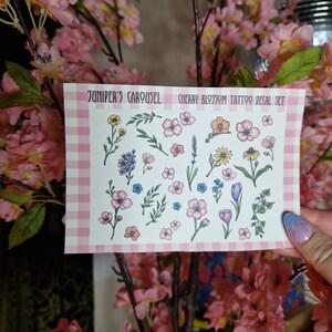 Cherry Blossom Colour tattoo decal set for dolls image 5