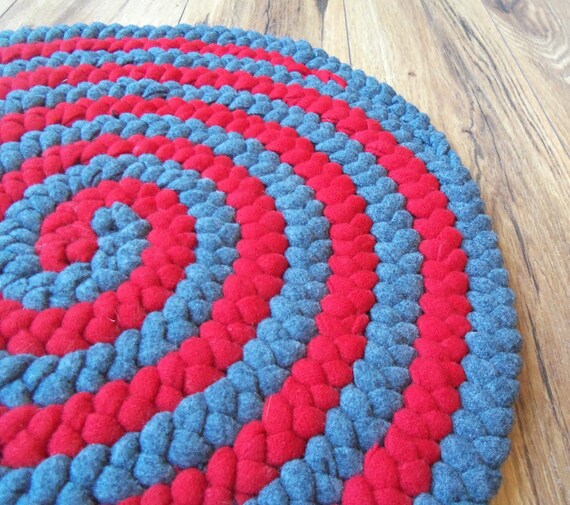 Custom Order Spiral Round Braided Wool Chair Pad Or Rug Etsy