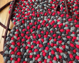 RESERVED for P Almon--6 Hit or Miss Style Round Braided Wool Chair Pads