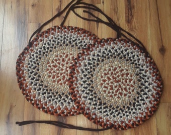 DEPOSIT for Leslie--10 Round Braided Wool Chair Pads