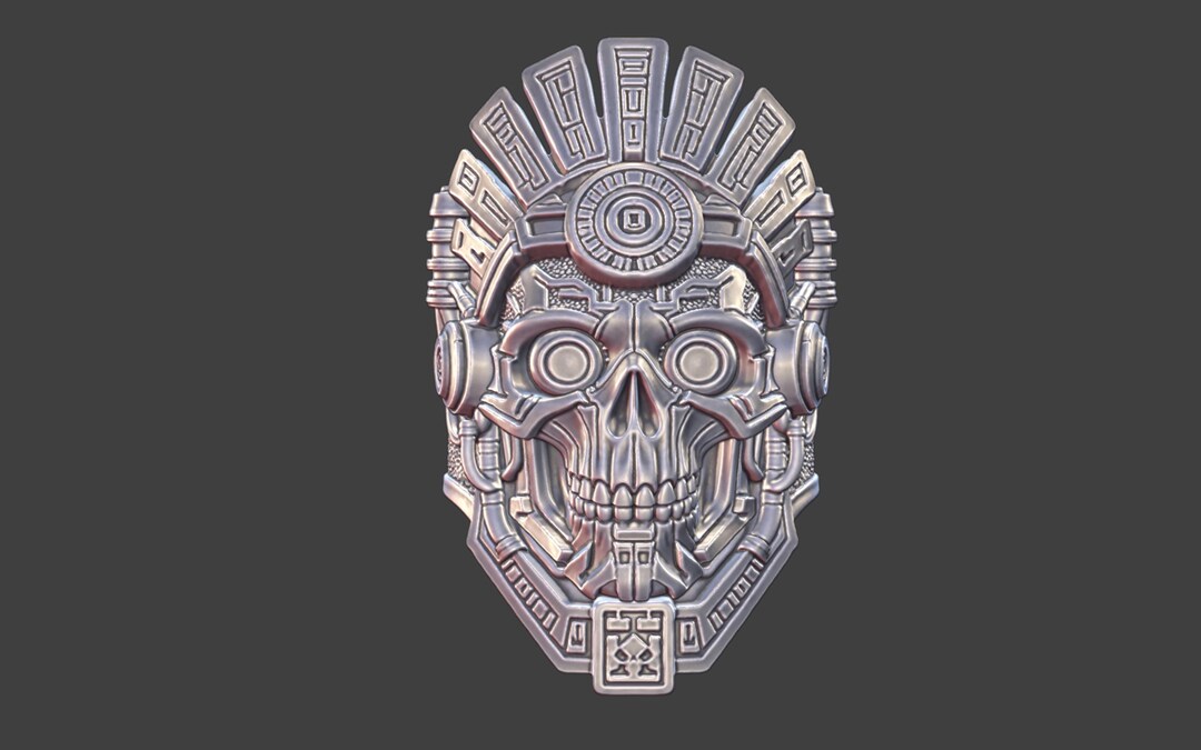 Inca Scull Mayan Inca Skull Warrior Ring STL 3D Model for Casting – Tribal Jewelry ...