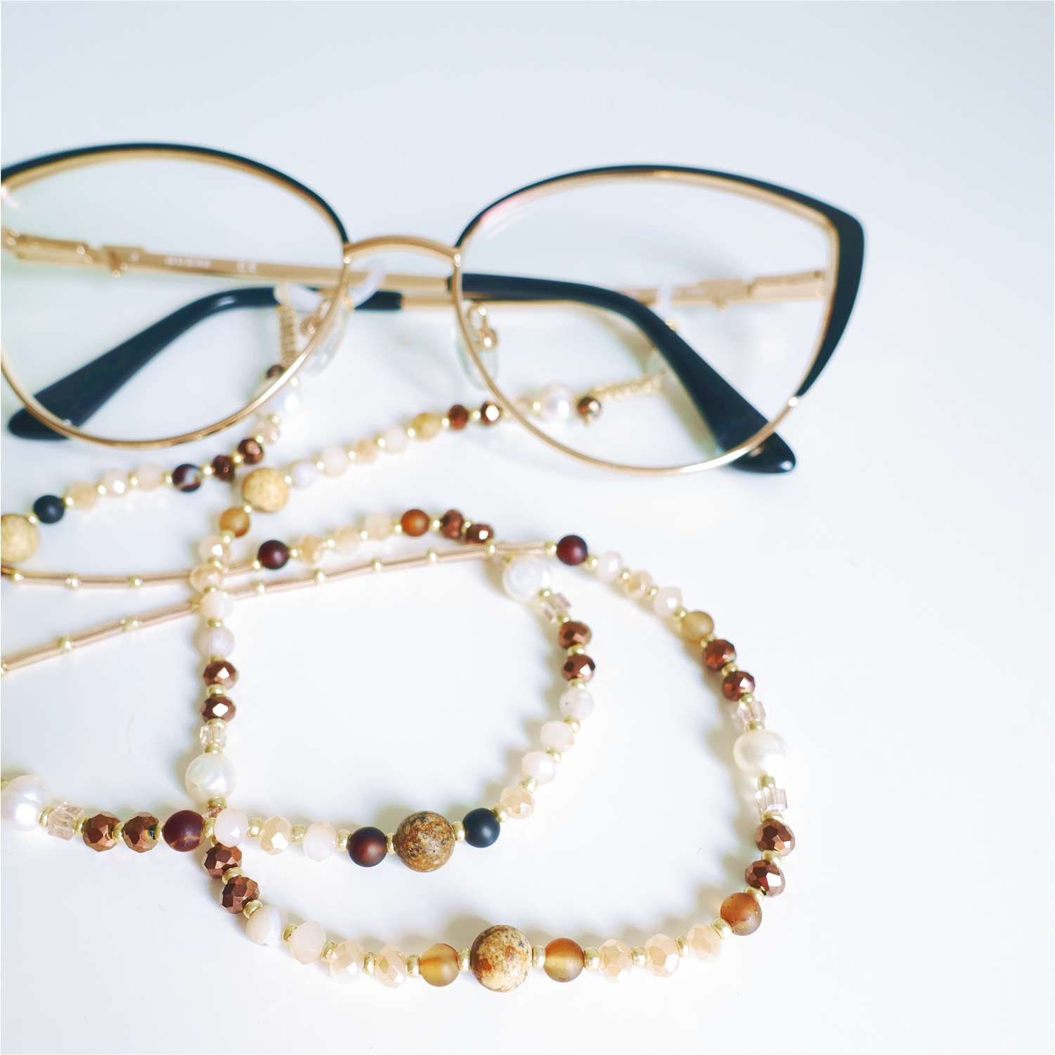 Bohemian Imitation Pearl Glasses Chain For Women Fashion Baroque