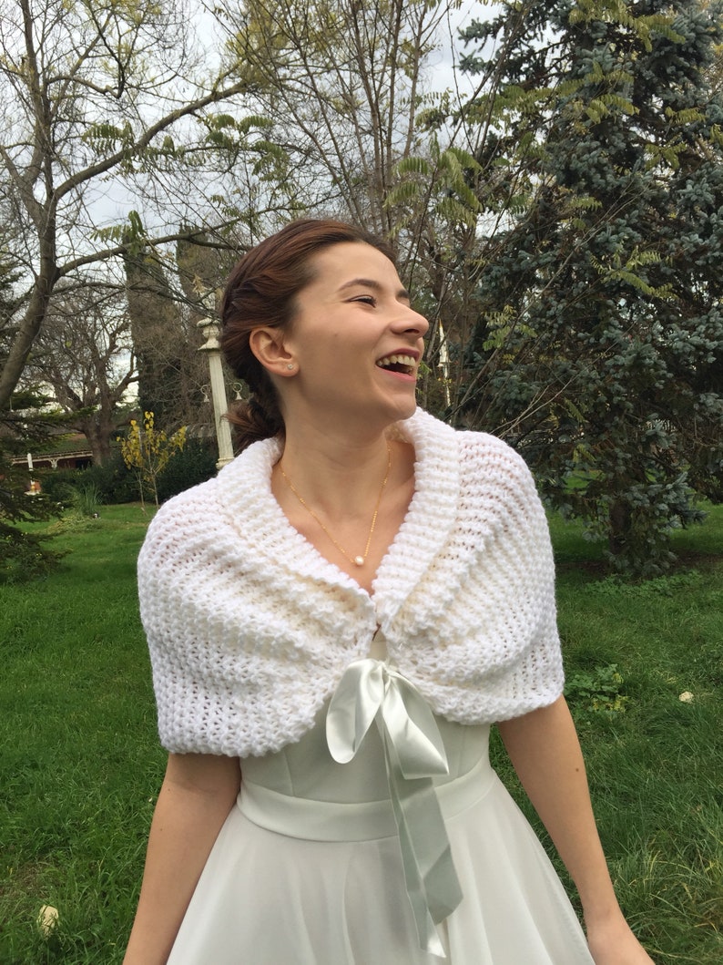 Knitted Wedding Shawl Bridal Coverup Bridal Wedding Stole | Etsy