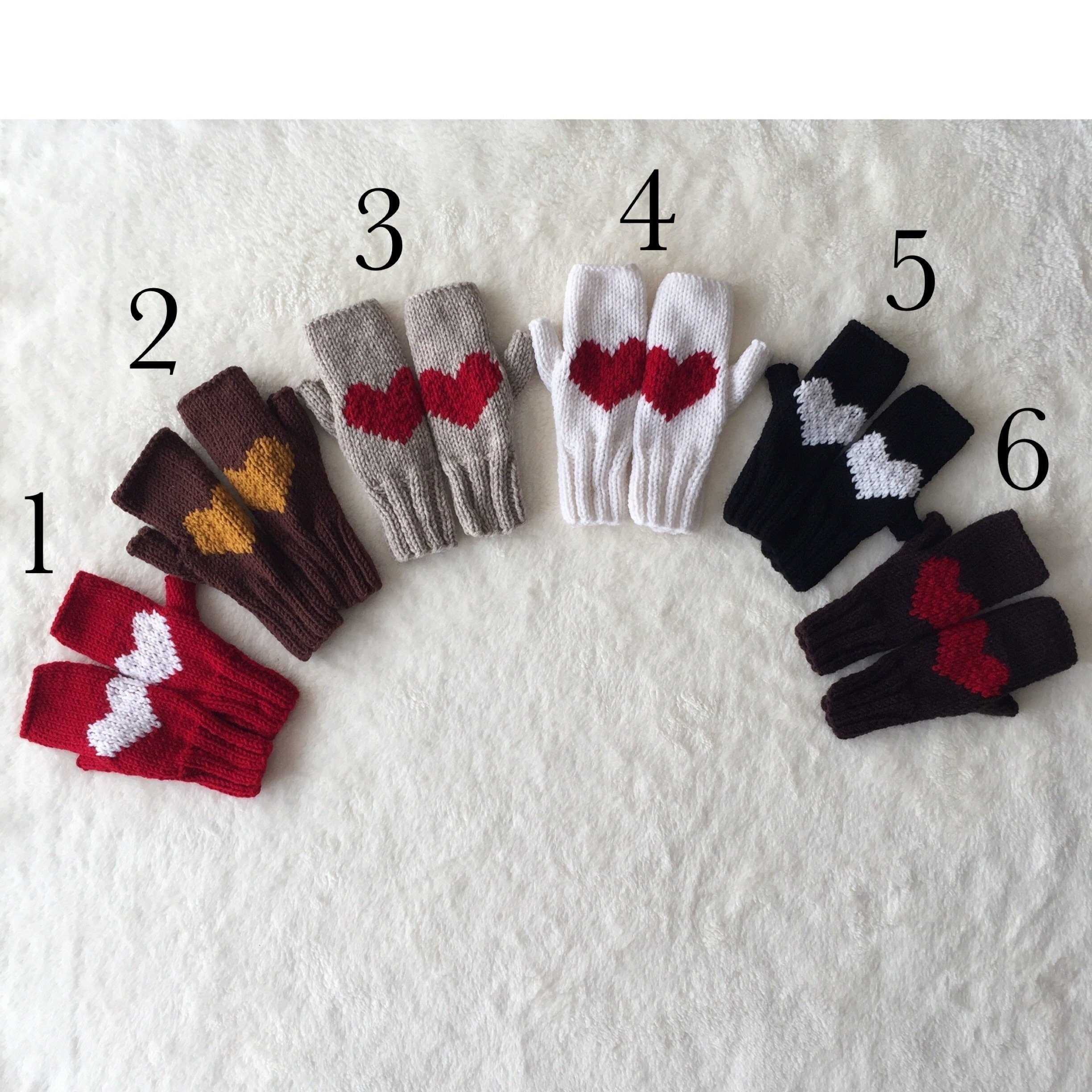 YAMEIZE Y2K Fingerlose Handschuhe - Strickarmwärmer Mit Herz-Muster Für Damen & Herren