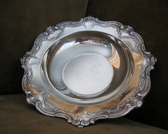Ornate Medium Gorham Original Silver Plate Hollowware Cartouche Chantilly Bon Bon Bowl