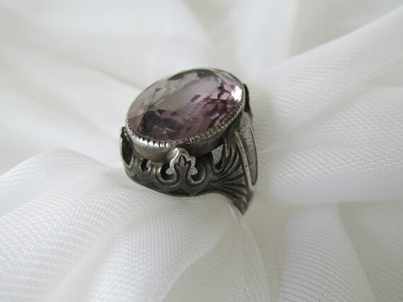 Compelling Vintage Victorian Gothic Silver and Fa… - image 9