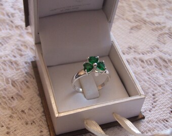 Shamrock Ring//ladies ring//green shamrock//celtic//Irish gifts//gift for her//unique//vacation gift//green crystal/cz/gift for mom//casual
