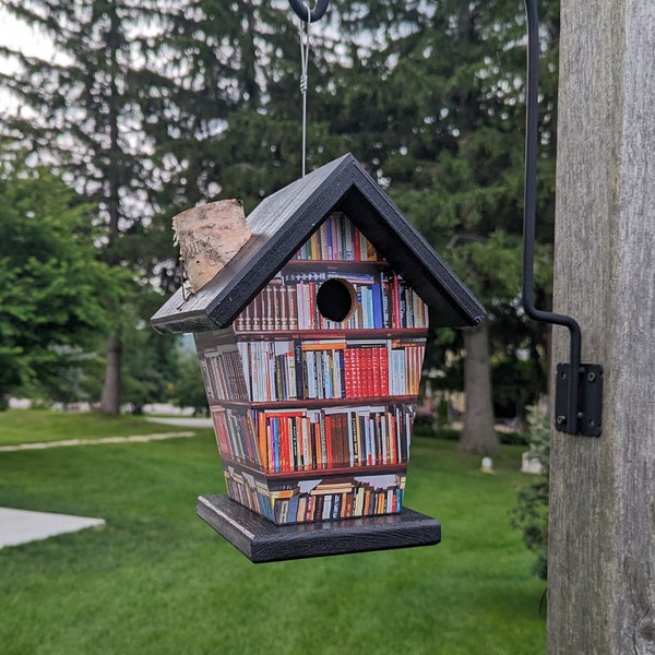 Book Nook Birdhouse suspendu à 4 côtés