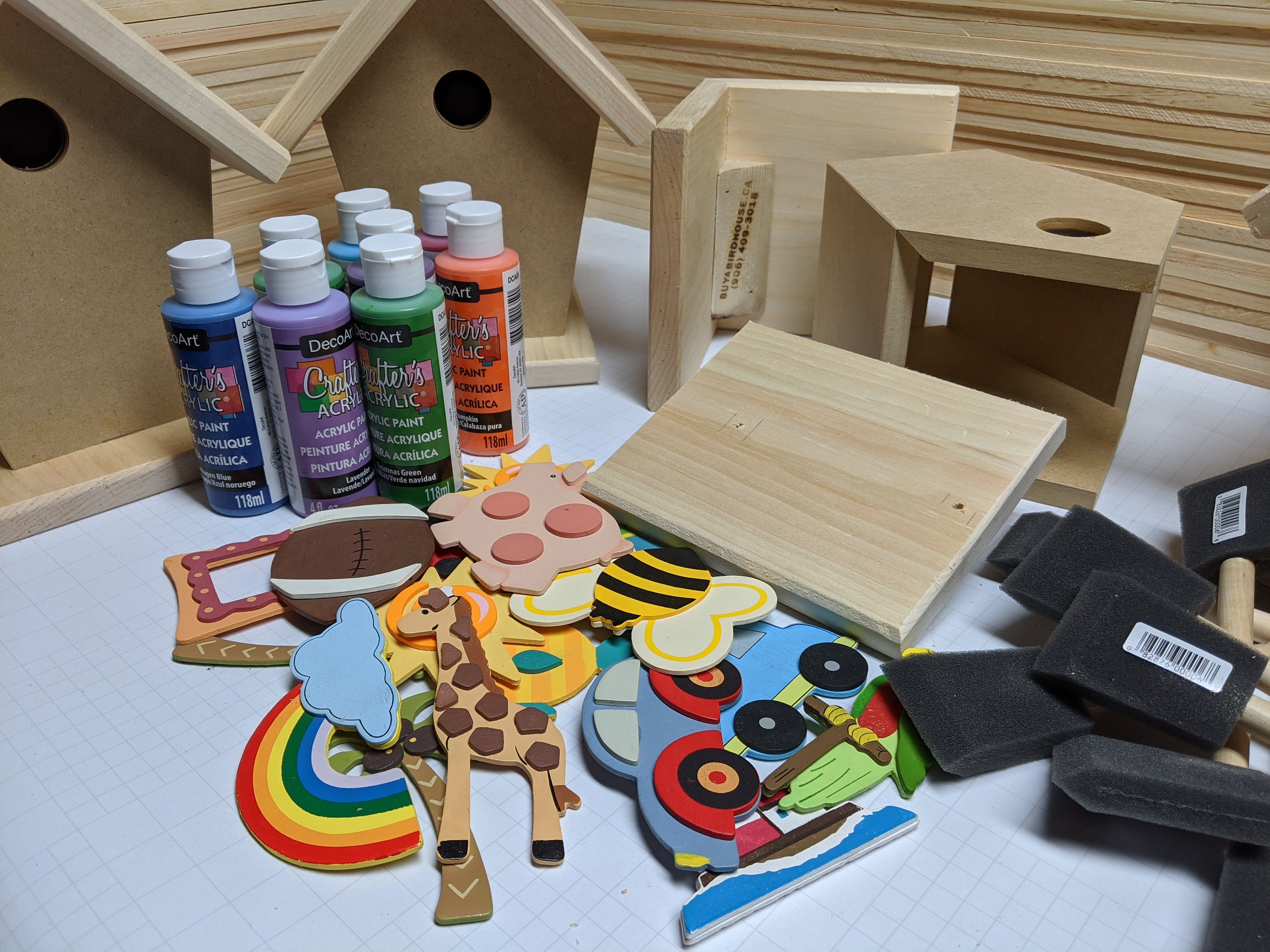 Aurasky Casetta Uccelli in Legno Kit, 2 Sets Lavoretti Creativi per Costruire e Dipingere Casetta Uccelli, Artigianato in Legno per Bambini, Fai da Te Creativo per Primavera Pasqua Compleanno