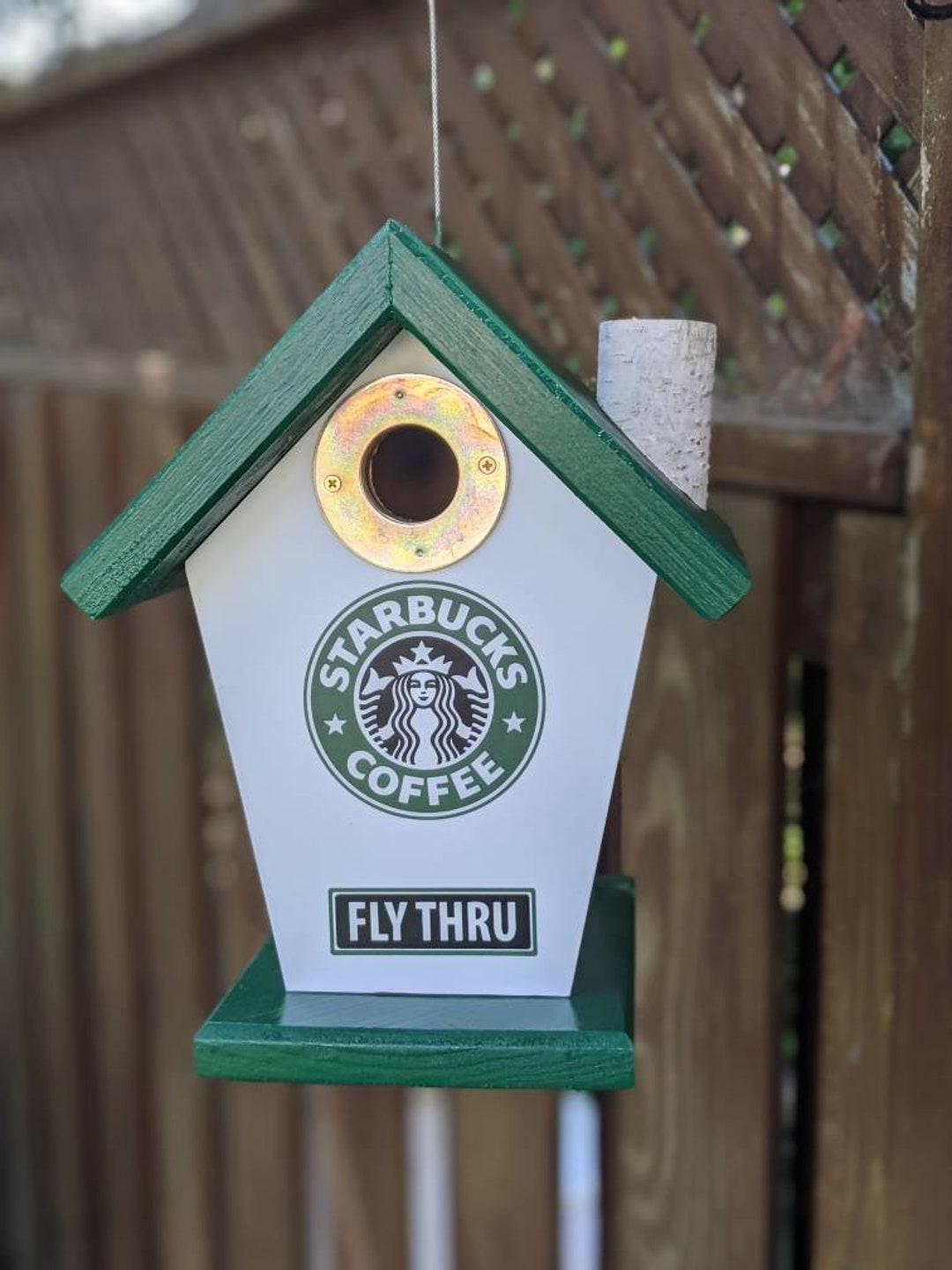 Coffee Lovers Birdhouse green Roof Hanging Etsy
