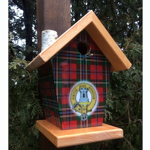 MacLean tartan and crest Birdhouse