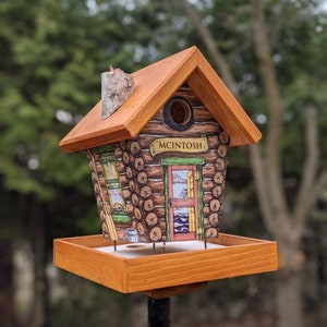 Personalized Log Home Bird Feeder