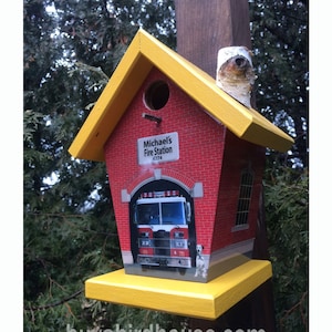 Custom Fire Station Birdhouse