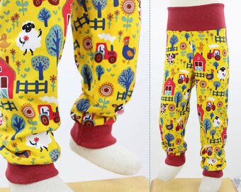 Children's leggings yellow farm