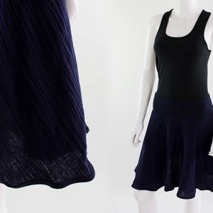 Circle skirt navy blue made of organic muslin