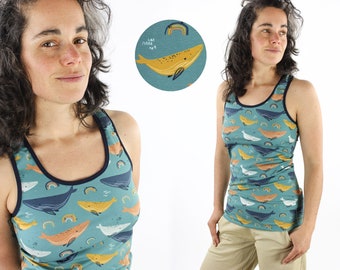 Racerback Tank Top meeresgrün mit Walen