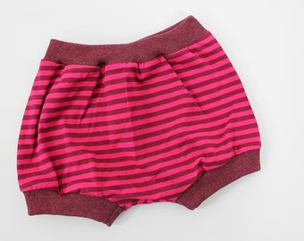 Panties pink and berry striped, approx. 1 to 6 years