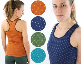 Women's polka dot racerback top MULTIPLE COLORS