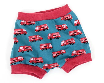 Petrol panties with fire engines, approx. 1 to 6 years