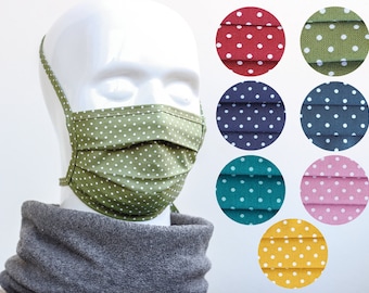 VENTE Couvre bouche masque bouche et nez lavable à pois PLUSIEURS COULEURS