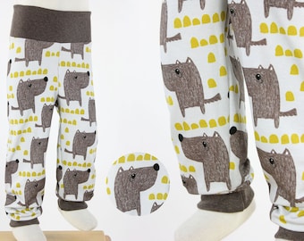 Kinder-Leggings natur mit Hunden