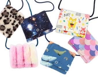Children's cotton chest pouch, ideal for school, outings and daycare, children's wallet