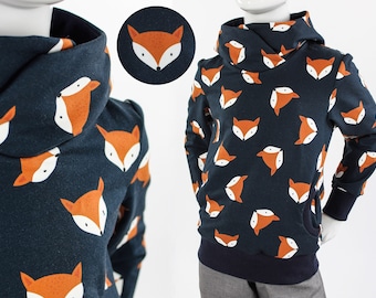 Yellow children's hoodie with foxes