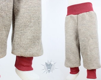 warme Wollhose für Kinder, gemütliche Winterhose aus Wollwalk, Kinderhose aus Schurwolle, wächst lange mit