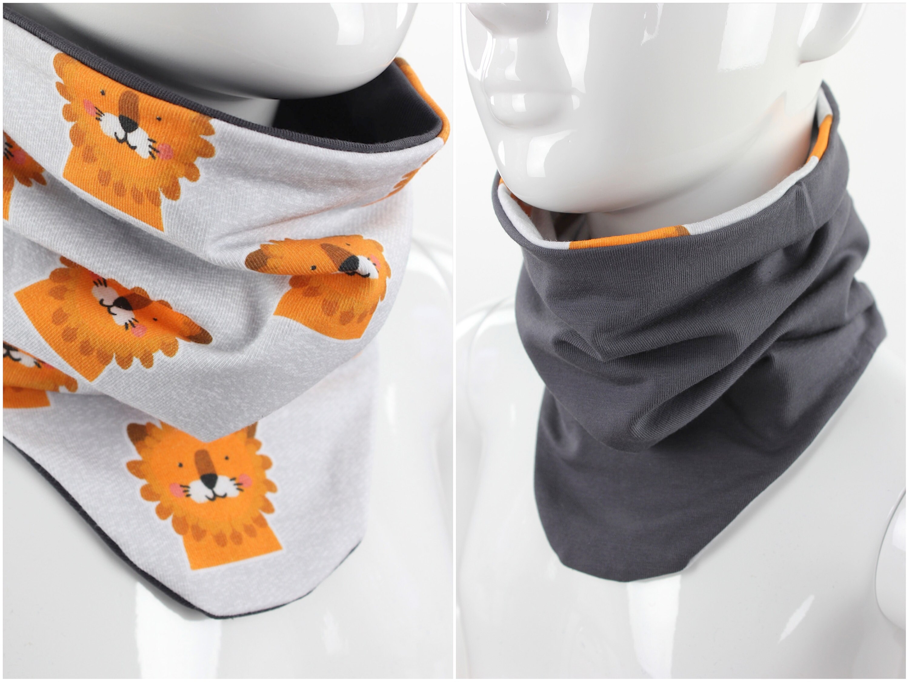 『4年保証』 Slip Scarf Light Grey Mottled With Lions ORGANIC FABRICS - Etsy 小物