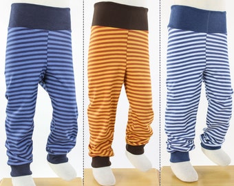 Kinder-Leggings gestreift dunkelblau-blau orange-gelb blau-hellblau VERSCHIEDENE FARBEN