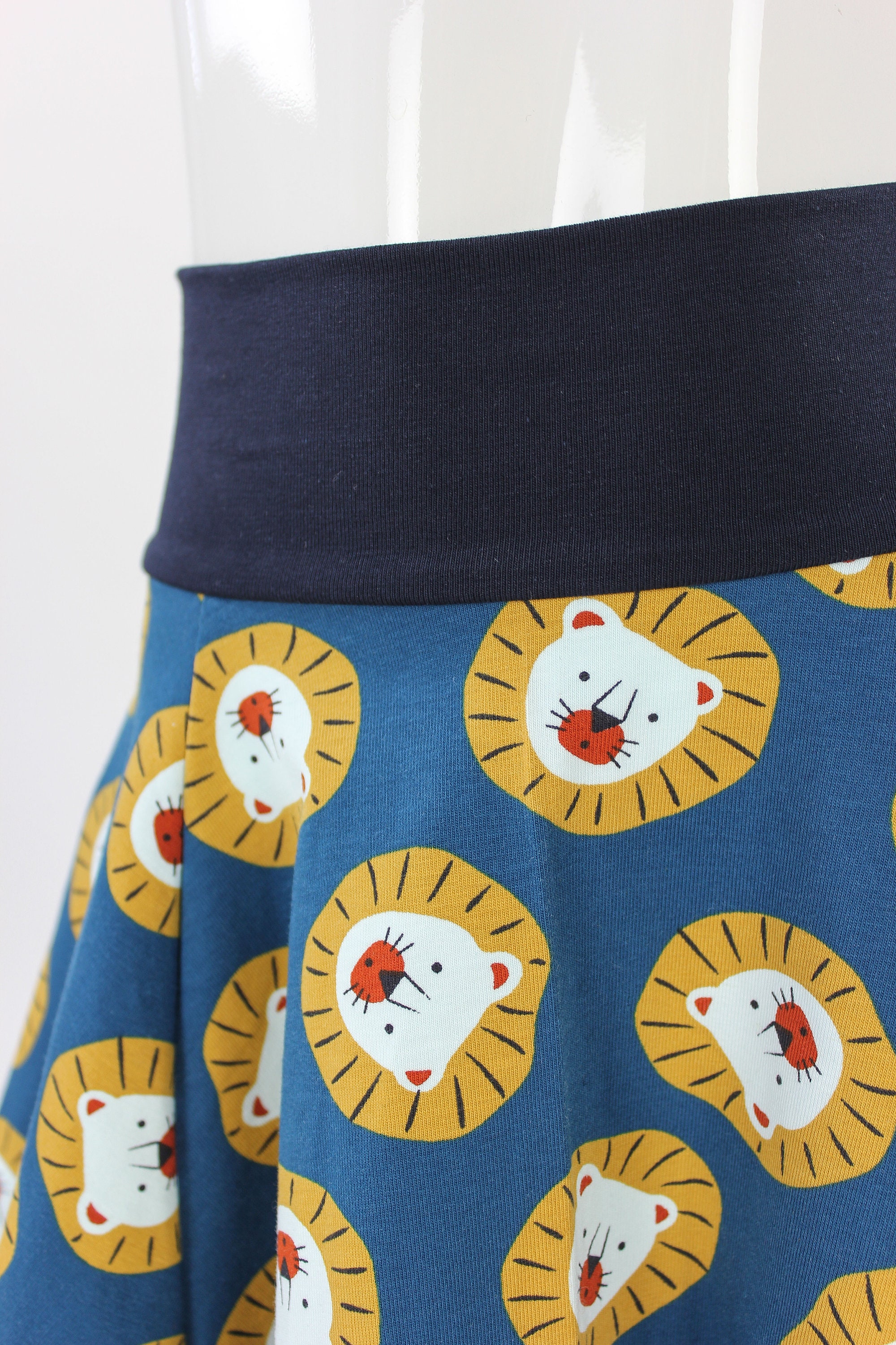 Children's Circle Skirt Petrol With Lions 