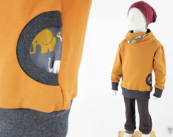 Children's hoodie with elephants