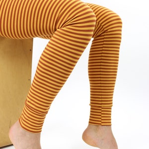 Leggings gestreift blau orange beere petrol marine MEHRERE FARBEN Bild 4