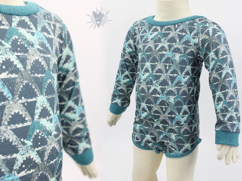 Bodysuit for babies and toddlers grows with made of eco-jersey