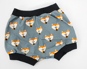 Grey panties with foxes, approx. 1 to 6 years