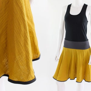 Yellow circle skirt made of organic muslin