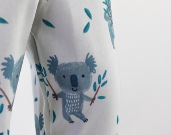 Leggings per bambini bianchi con koala TESSUTI ORGANICI Italia