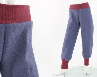 warm wool trousers for children smoky blue berry