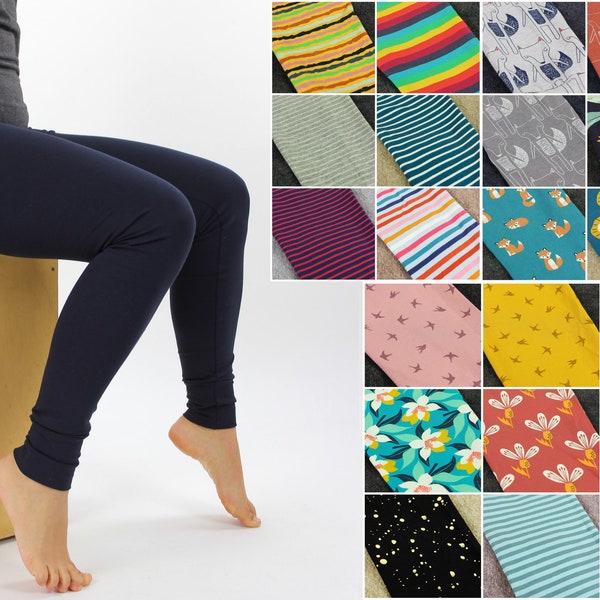 Leggings gestreift geblümt mit Tieren MEHRERE FARBEN